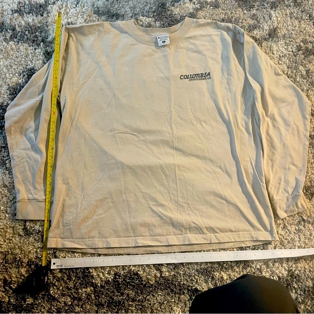 Columbia Tan Long Sleeve Tee Relaxed Fit